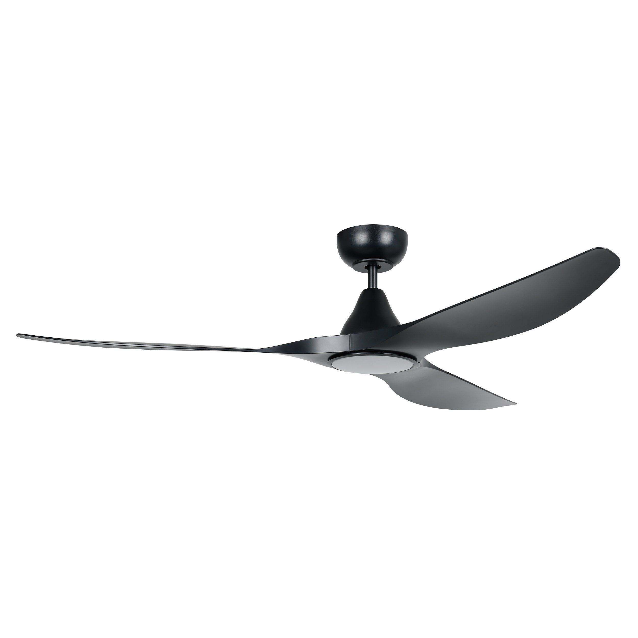 surf 60" ceiling fan black with light